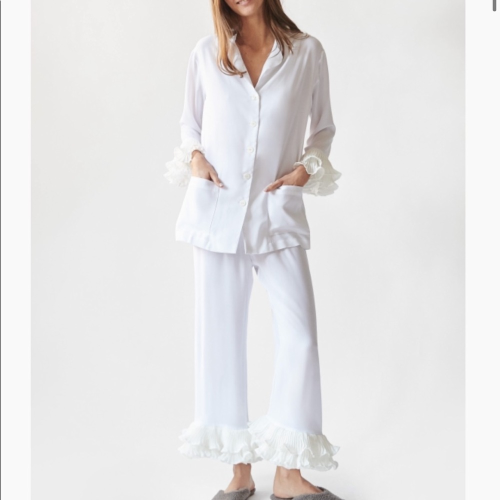 Sleeper “Pierrot” Ruffle-Trim Pajamas